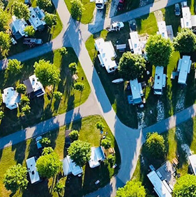 Aerial View of RV Sites at Beantown Campground